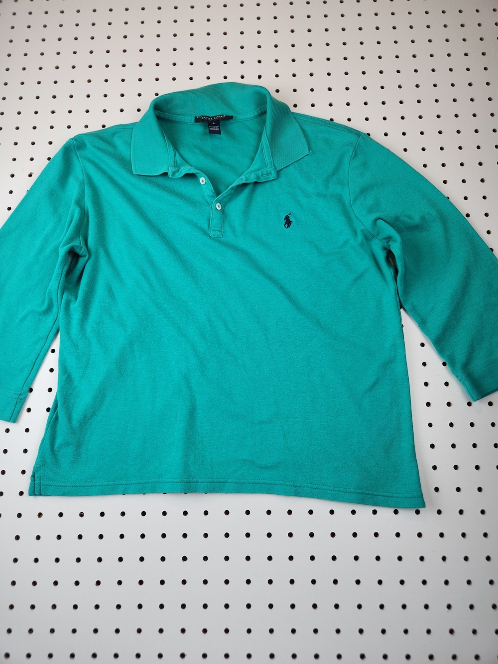 Ralph Lauren Teal Long Sleeve Polo Shirt Girl Large